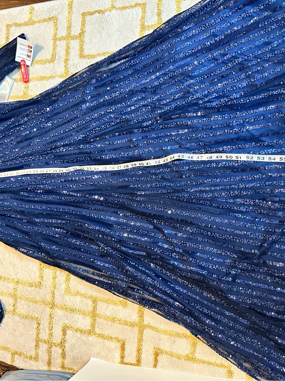 Mac Duggal Navy Evening Gown Label Detail - Picture 10 of 12